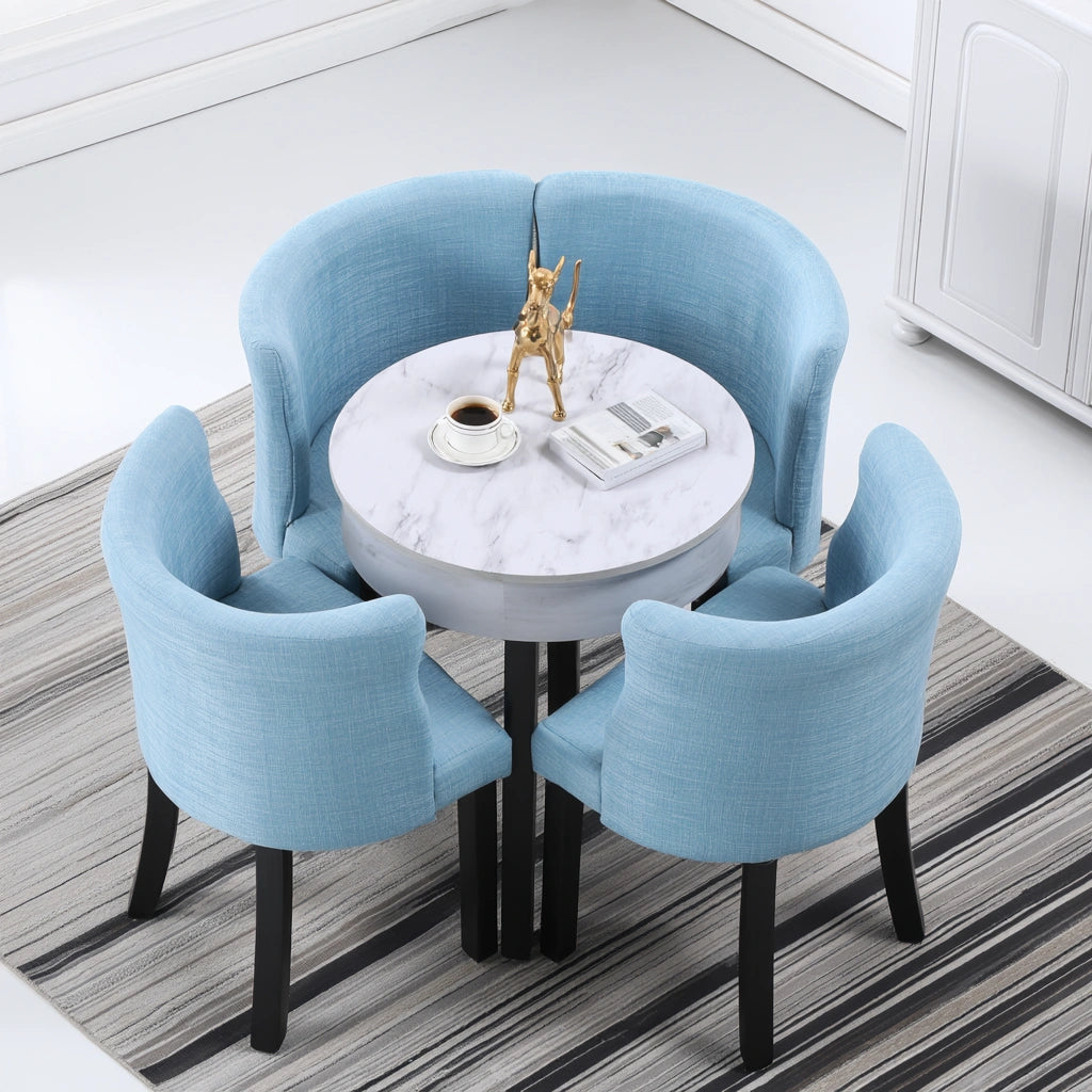 Eetkamerset met tafel en stoelen, kleur grijs