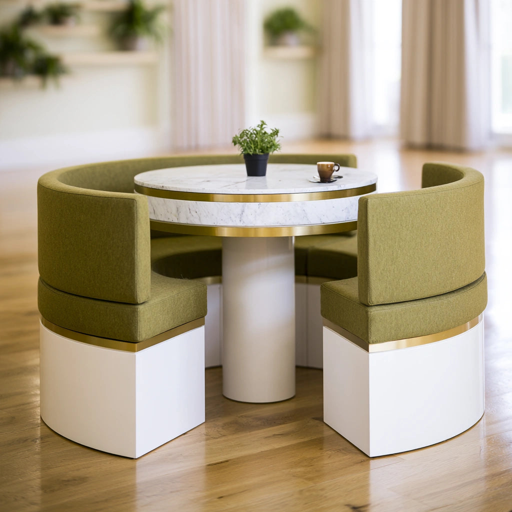 Eetkamerset met tafel en stoelen, kleur grijs