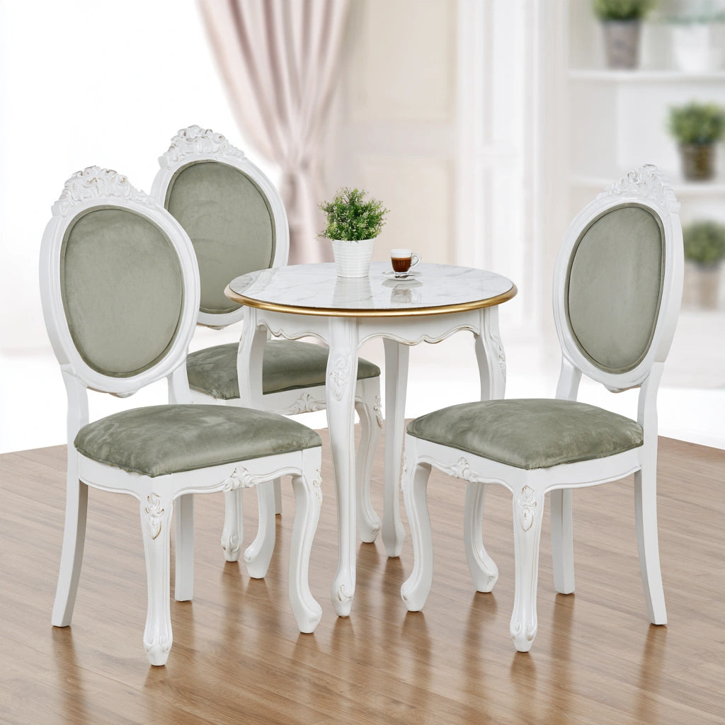 Eetkamerset met tafel en stoelen, kleur grijs